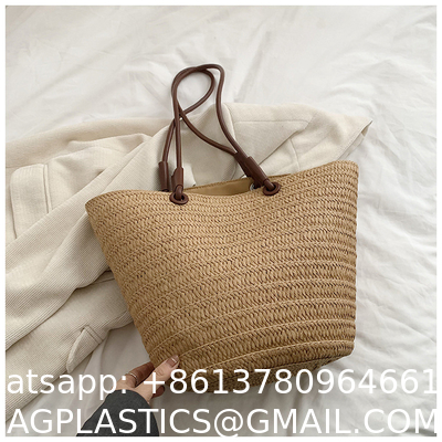 Crochet Straw Raffia Tote Bag Handmade Luxury Tote Handbag Beach Bag Handle Raffia Straw Bag Eco-Friendly New Design Crochet Tote Bag