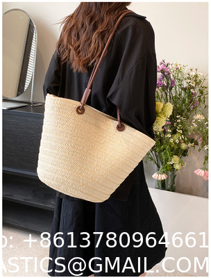 Crochet Straw Raffia Tote Bag Handmade Luxury Tote Handbag Beach Bag Handle Raffia Straw Bag Eco-Friendly New Design Crochet Tote Bag
