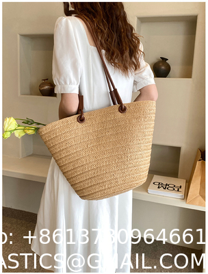 Crochet Straw Raffia Tote Bag Handmade Luxury Tote Handbag Beach Bag Handle Raffia Straw Bag Eco-Friendly New Design Crochet Tote Bag