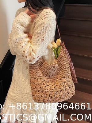 Crochet Tote Bags Summer Beach Bag For Women Vacation Mesh Knit Bag Hippie Bag Woven Knitted Shopping Bag Small Yarn Crochet Storage Bag