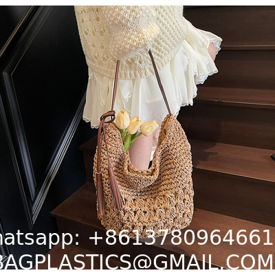 Crochet Tote Bags Summer Beach Bag For Women Vacation Mesh Knit Bag Hippie Bag Woven Knitted Shopping Bag Small Yarn Crochet Storage Bag