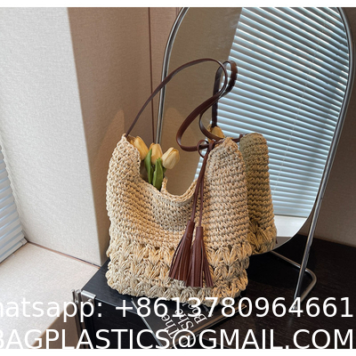Crochet Tote Bags Summer Beach Bag For Women Vacation Mesh Knit Bag Hippie Bag Woven Knitted Shopping Bag Small Yarn Crochet Storage Bag
