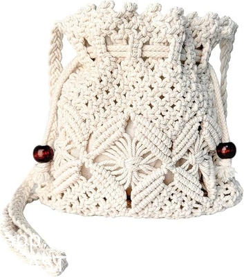 Boho Crossbody Summer Beach Bag - Handwoven String Boho Crochet Purse Straw Beach Tote Embroidery Yarn Crochet Bag Luxury Women Handmade Crochet Raffia Beach Bag