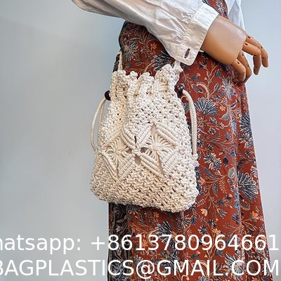 Boho Crossbody Summer Beach Bag - Handwoven String Boho Crochet Purse Straw Beach Tote Embroidery Yarn Crochet Bag Luxury Women Handmade Crochet Raffia Beach Bag