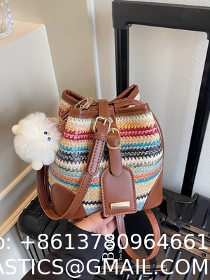 Crochet Raffia Handwoven Large Capacity Tote Bag Women'S Fashionable Handheld Shoulder Straw Bag Versatile Crafted Craft