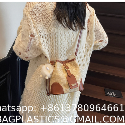Crochet Raffia Handwoven Large Capacity Tote Bag Women'S Fashionable Handheld Shoulder Straw Bag Versatile Crafted Craft