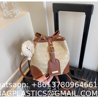 Crochet Raffia Handwoven Large Capacity Tote Bag Women'S Fashionable Handheld Shoulder Straw Bag Versatile Crafted Craft