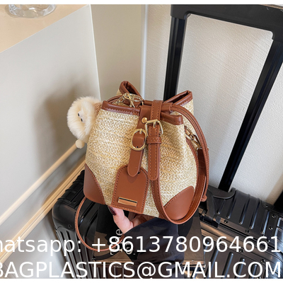 Crochet Raffia Handwoven Large Capacity Tote Bag Women'S Fashionable Handheld Shoulder Straw Bag Versatile Crafted Craft