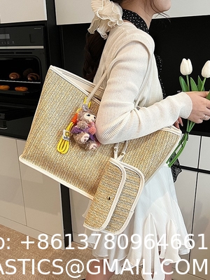 Crochet Raffia Pouch Clutch Stylish Straw Wicker Beach Bag For Summer Weddings Parties Bag Mesh Luxury Women Handmade Handbags Raffia Beach Market Shopping Bag