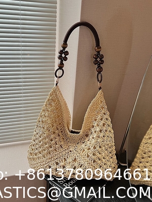 Handbags Raffia Beach Market Shopping Bag Summer Beach Holiday Dress Luxury Lady Casual Underarm Handbag Slouch Crochet Straw Raffia Tote Shopping Travel Bucket Bag