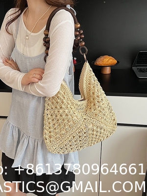 Handbags Raffia Beach Market Shopping Bag Summer Beach Holiday Dress Luxury Lady Casual Underarm Handbag Slouch Crochet Straw Raffia Tote Shopping Travel Bucket Bag