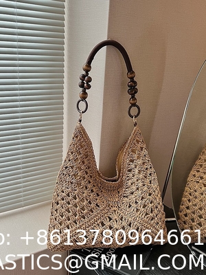 Handbags Raffia Beach Market Shopping Bag Summer Beach Holiday Dress Luxury Lady Casual Underarm Handbag Slouch Crochet Straw Raffia Tote Shopping Travel Bucket Bag