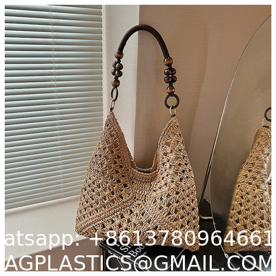 Handbags Raffia Beach Market Shopping Bag Summer Beach Holiday Dress Luxury Lady Casual Underarm Handbag Slouch Crochet Straw Raffia Tote Shopping Travel Bucket Bag