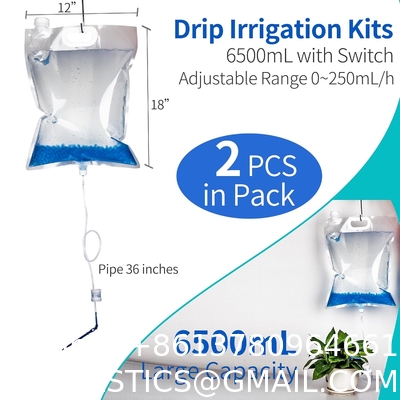 Extra Large Plant Drip Irrigation Bag Automatic Watering Bags Self Automatic Watering System Drip Irrigation Device With Adjustable Valve Switch For Gardening Flower Outdoor, Clear
