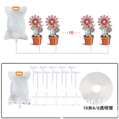 Extra Large Plant Drip Irrigation Bag Automatic Watering Bags Self Automatic Watering System Drip Irrigation Device With Adjustable Valve Switch For Gardening Flower Outdoor, Clear