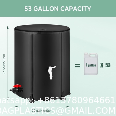Collapsible Rain Barrel Water Storage Containers-53 Gallon Portable Rainwater Collect System Water Tank To Collect Rainwater From Gutter Downspout Water Catcher With Spigots,Filter＆Overflow Kits