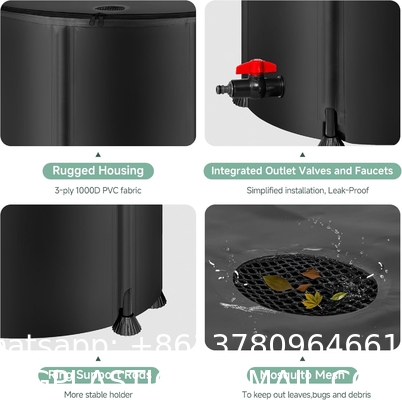 Collapsible Rain Barrel Water Storage Containers-53 Gallon Portable Rainwater Collect System Water Tank To Collect Rainwater From Gutter Downspout Water Catcher With Spigots,Filter＆Overflow Kits