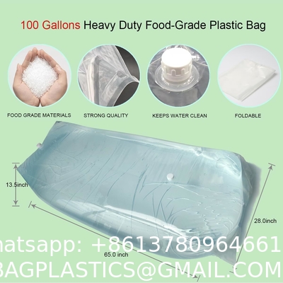 Water Storage Bladder, 100 Gallon Heavy Duty Food-Grade Plastic Bag, For Emergency Water Bank, Ideal For Bathtub Water Storage, Camping, Gardening And Agricultural Irrigation.