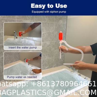 Water Storage Bladder, 100 Gallon Heavy Duty Food-Grade Plastic Bag, For Emergency Water Bank, Ideal For Bathtub Water Storage, Camping, Gardening And Agricultural Irrigation.