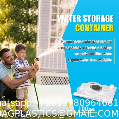Water Storage Bladder, 100 Gallon Heavy Duty Food-Grade Plastic Bag, For Emergency Water Bank, Ideal For Bathtub Water Storage, Camping, Gardening And Agricultural Irrigation.