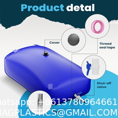 Large Capacity Portable Water Tank Containers, Bladder Tank For Drought Resistance, Fire Prevention, Emergency Water, Agricultural Irrigation Outdoor (110L/29Gal, Blue)