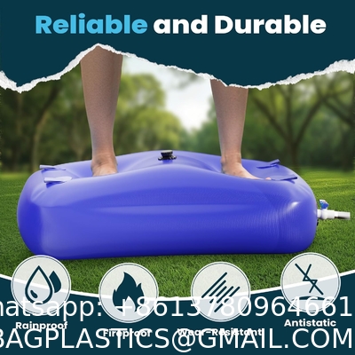 Large Capacity Portable Water Tank Containers, Bladder Tank For Drought Resistance, Fire Prevention, Emergency Water, Agricultural Irrigation Outdoor (110L/29Gal, Blue)