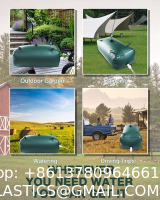 sustainable Hot Selling Large Capacity 1000-Liter Portable Green PVC Water Storage Bladder Foldable Outdoor Camping Furniture Water Tank Use