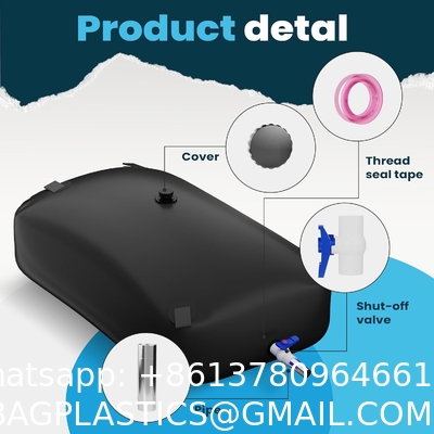 Water Bladder Storage Containers, Foldable Portable Water Tank Large Capacity Soft Water Bag, Drought Resistance, Fire Prevention, Emergency Water