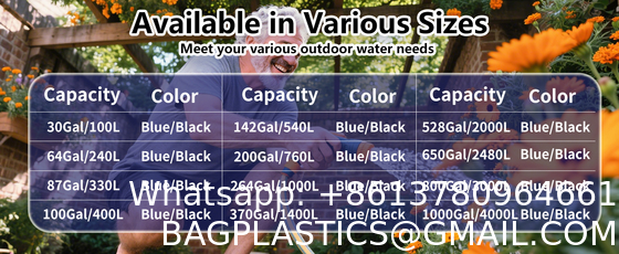 Water Bladder Storage Containers, Foldable Portable Water Tank Large Capacity Soft Water Bag, Drought Resistance, Fire Prevention, Emergency Water