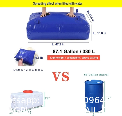 Water Bladder Storage Containers, Foldable Portable Water Tank Large Capacity Soft Water Bag, Drought Resistance, Fire Prevention, Emergency Water