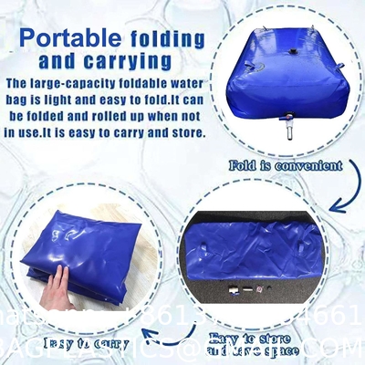 Water Bladder Storage Containers, Foldable Portable Water Tank Large Capacity Soft Water Bag, Drought Resistance, Fire Prevention, Emergency Water