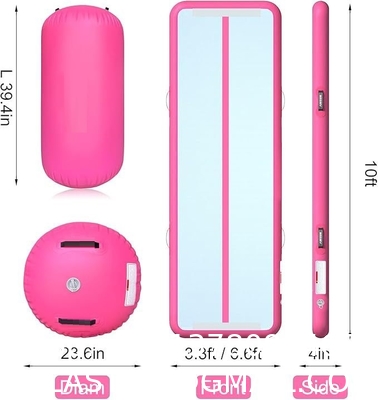 Inflatable Gymnastics Air Roller Set, Tumble Rolling Air Roller Gymnastics Barrel With Electric Pump For Kids Adults Home Outdoor Gymnastic Training Cheerleading Yoga