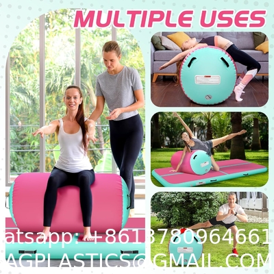 Inflatable Gymnastics Air Roller Set, Tumble Rolling Air Roller Gymnastics Barrel With Electric Pump For Kids Adults Home Outdoor Gymnastic Training Cheerleading Yoga