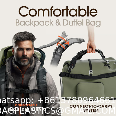 Large Waterproof Duffel Bag Rolltop Dry Backpack Duffle Bags For Kayaking, Rafting, Boating, Swimming, Camping, Travel, Gym, Beach, 60L/80L
