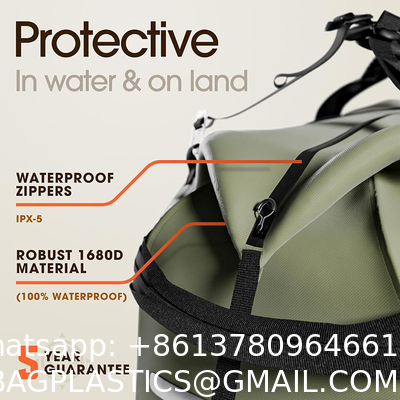 Large Waterproof Duffel Bag Rolltop Dry Backpack Duffle Bags For Kayaking, Rafting, Boating, Swimming, Camping, Travel, Gym, Beach, 60L/80L