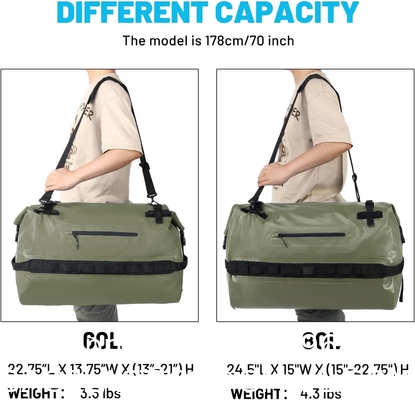 Large Waterproof Duffel Bag Rolltop Dry Backpack Duffle Bags For Kayaking, Rafting, Boating, Swimming, Camping, Travel, Gym, Beach, 60L/80L