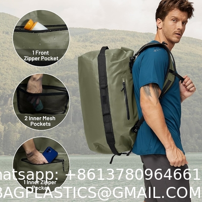 Large Waterproof Duffel Bag Rolltop Dry Backpack Duffle Bags For Kayaking, Rafting, Boating, Swimming, Camping, Travel, Gym, Beach, 60L/80L
