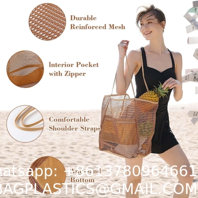 fashion tote bag, beach bag, Hot Sale Large Custom Logo Insulated Tote Foldable Bolso De Playa Eva Mesh Beach Bag Shoulder Handbag Beach Storage Bag