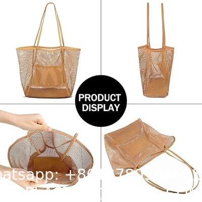 fashion tote bag, beach bag, Hot Sale Large Custom Logo Insulated Tote Foldable Bolso De Playa Eva Mesh Beach Bag Shoulder Handbag Beach Storage Bag