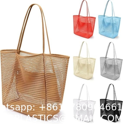 fashion tote bag, beach bag, Hot Sale Large Custom Logo Insulated Tote Foldable Bolso De Playa Eva Mesh Beach Bag Shoulder Handbag Beach Storage Bag