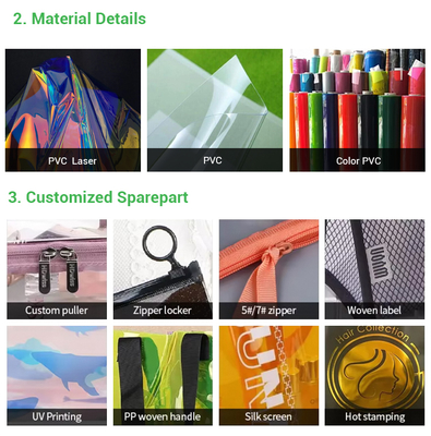 Private Label Professional Large Capacity Quilted Zipper Travel Wholesale Custom Printed LOGO Reusable Fashion Shopping Rainbow-Colored Gift Holographic Glossy Layer PVC Tote Bag