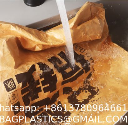 Recycle Untearable Durable Waterproof Eco-Friendly Punched Tote Tyvek Dupont Kraft Paper Shopping Handbag With Polyester Lining