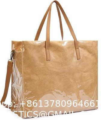 Sustainable Recyclable Tote Bag For Women, TPU Waterproof And Tyvek Paper Material Casual Shoulder Bag Handbag For Work, Travel, Gym