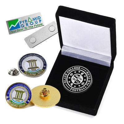 Customized School Badges Magnetic Stainless Steel UV Printed Cartoon Copper Aluminum Baked Varnish Plastic Metal Crafts Metal Pin Corporate School Feats Honor Emblem Badge Zinc Alloy Metal Badge
