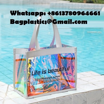 Holographic Makeup Bag Holographic Iridescent Cosmetic Bags With Zipper Travel Iridescent Makeup Bags Portable Holographic Bag Iridescent Holographic Bag For Makeup Tools Organizer