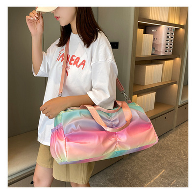 Gym Bag Sports Duffle Bag With Wet Pocket Weekender Overnight Bag With Waterproof Shoe Pouch And Air Hole For Girls Kids Women Travel Foldable Bag