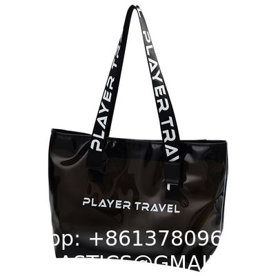 Holographic Clear Tote Bag With Leather Handle Iridescent Bachelorette Beach Bag For Work Stadium Travel, Fashion Bag, Tote Bag, Handle Bag, Handy Bag