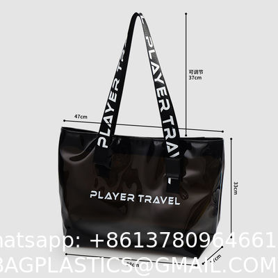 Holographic Clear Tote Bag With Leather Handle Iridescent Bachelorette Beach Bag For Work Stadium Travel, Fashion Bag, Tote Bag, Handle Bag, Handy Bag