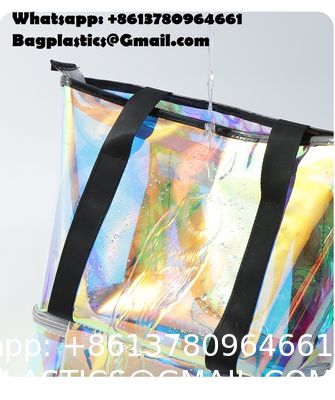 Magic Pouch Cute Clear Iridescent Holographic Makeup Bag Toiletry Cosmetic Bag Gifts For Women Girls Teens Friends Bachelorette Rainbow Waterproof