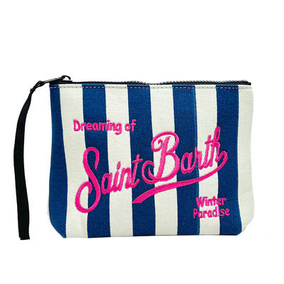 Wholesale Custom Logo Straw Clutch Makeup Bag With Zipper Durable Logo Pattern Flat Bag For Outdoor Activities Evening Clutch Bags for Women